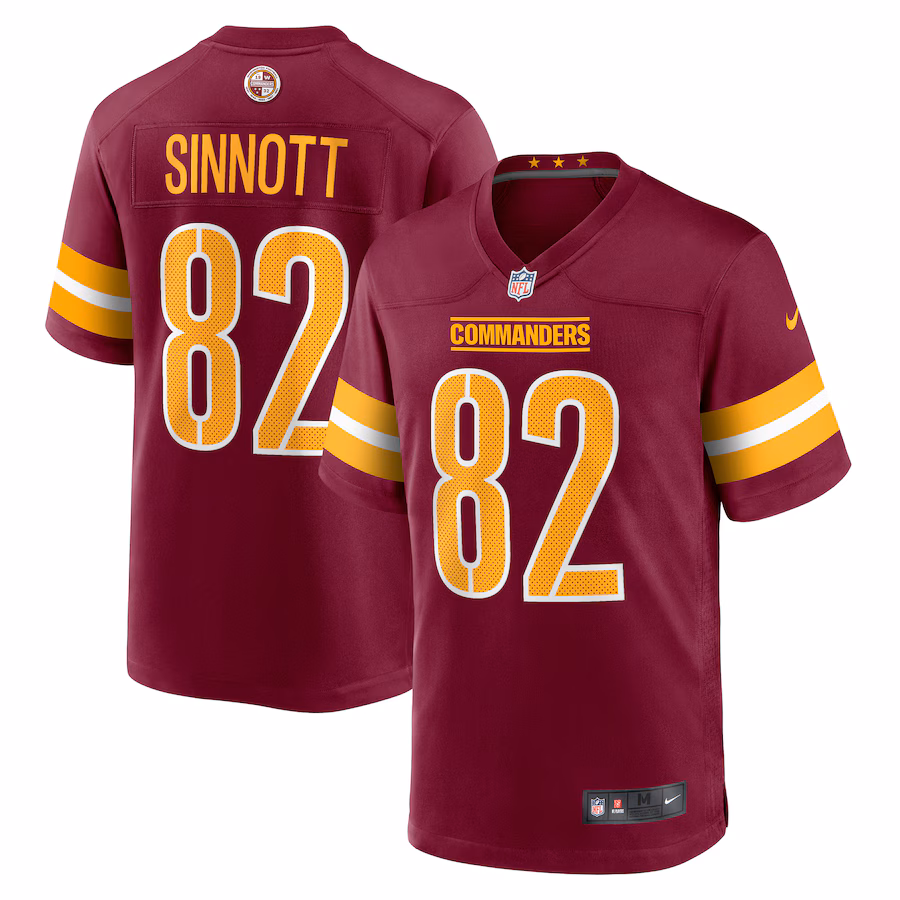 Men's Washington Commanders Ben Sinnott Nike Burgundy Game Jersey