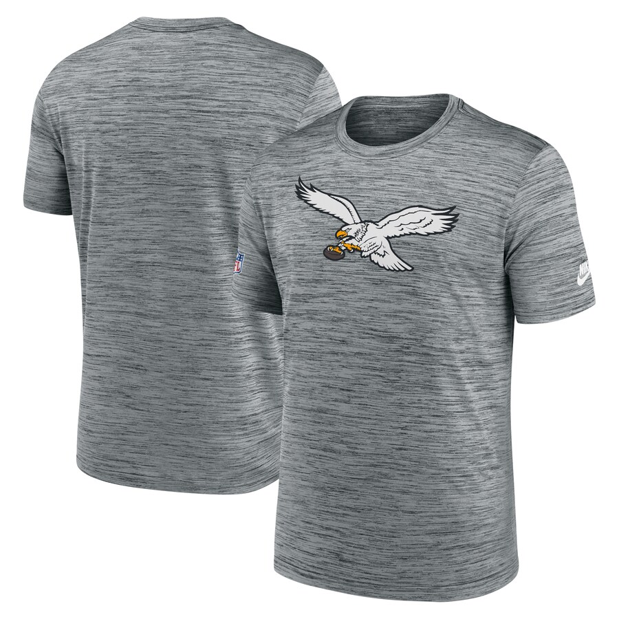 Men's Philadelphia Eagles Nike Gray Velocity Alternate Logo Performance T-Shirt
