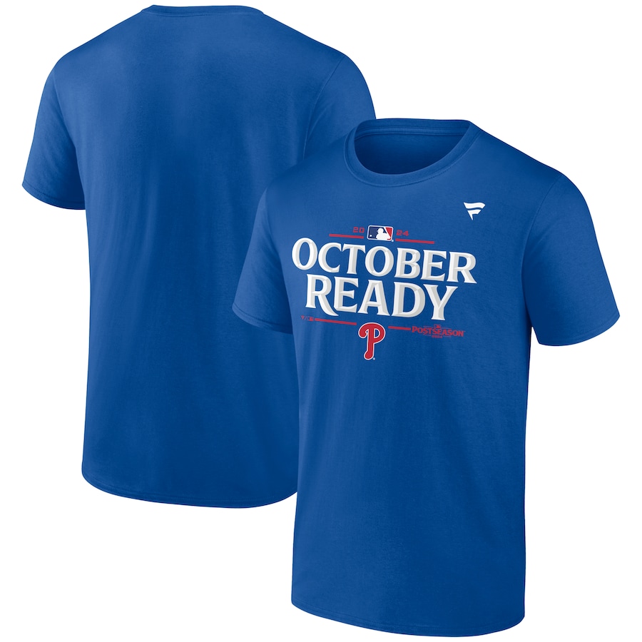 Men's Philadelphia Phillies Fanatics Royal 2024 MLB Postseason Locker Room T-Shirt