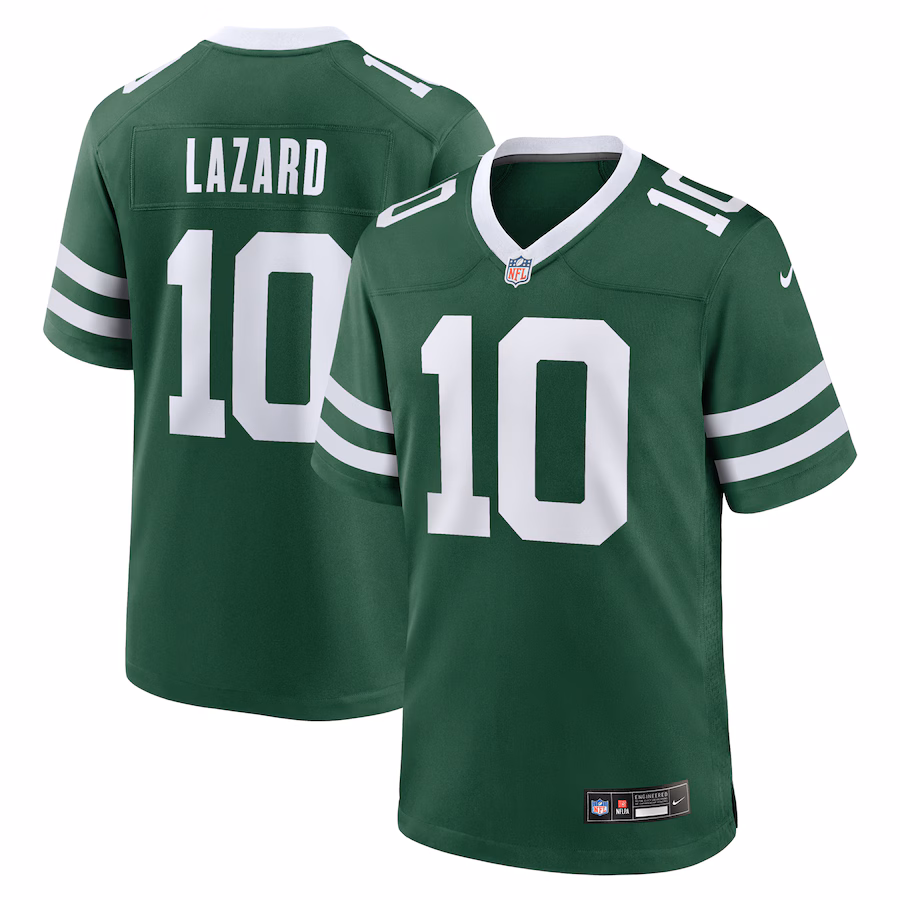 Men's New York Jets Allen Lazard Nike Legacy Green Team Game Jersey