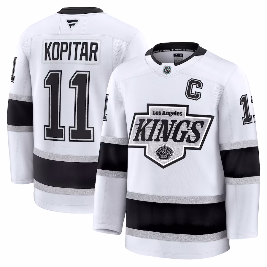 Men's Los Angeles Kings Anze Kopitar Fanatics White Away Premium Jersey