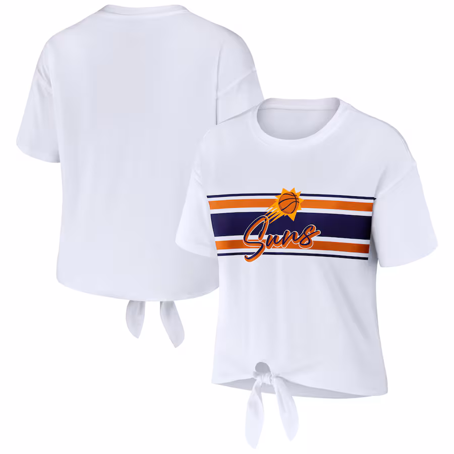 Women's Phoenix Suns  WEAR by Erin Andrews White Tie-Front T-Shirt