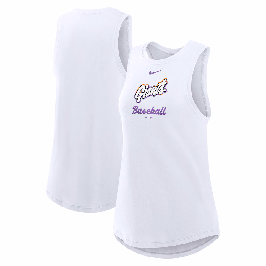 Women's San Francisco Giants Nike White 2025 City Connect Tri-Code High Neck Performance Tank Top