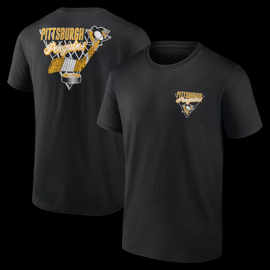 Men's Pittsburgh Penguins Black Net Slap T-Shirt
