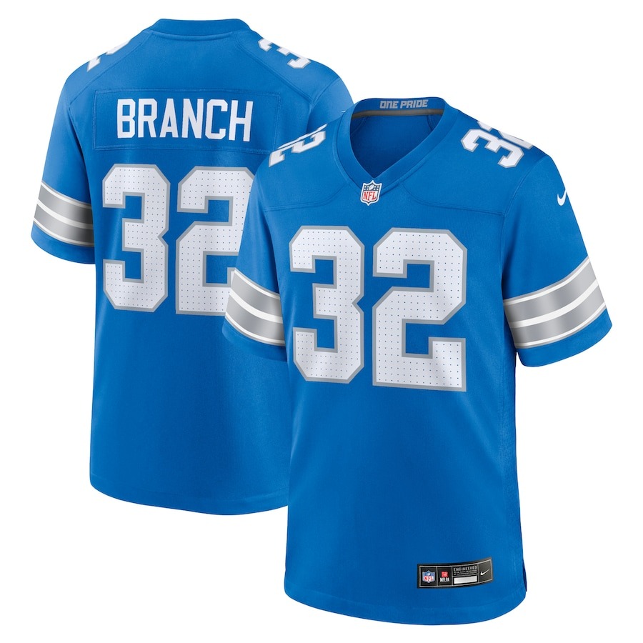 Men's Detroit Lions Brian Branch Nike Blue Game Jersey