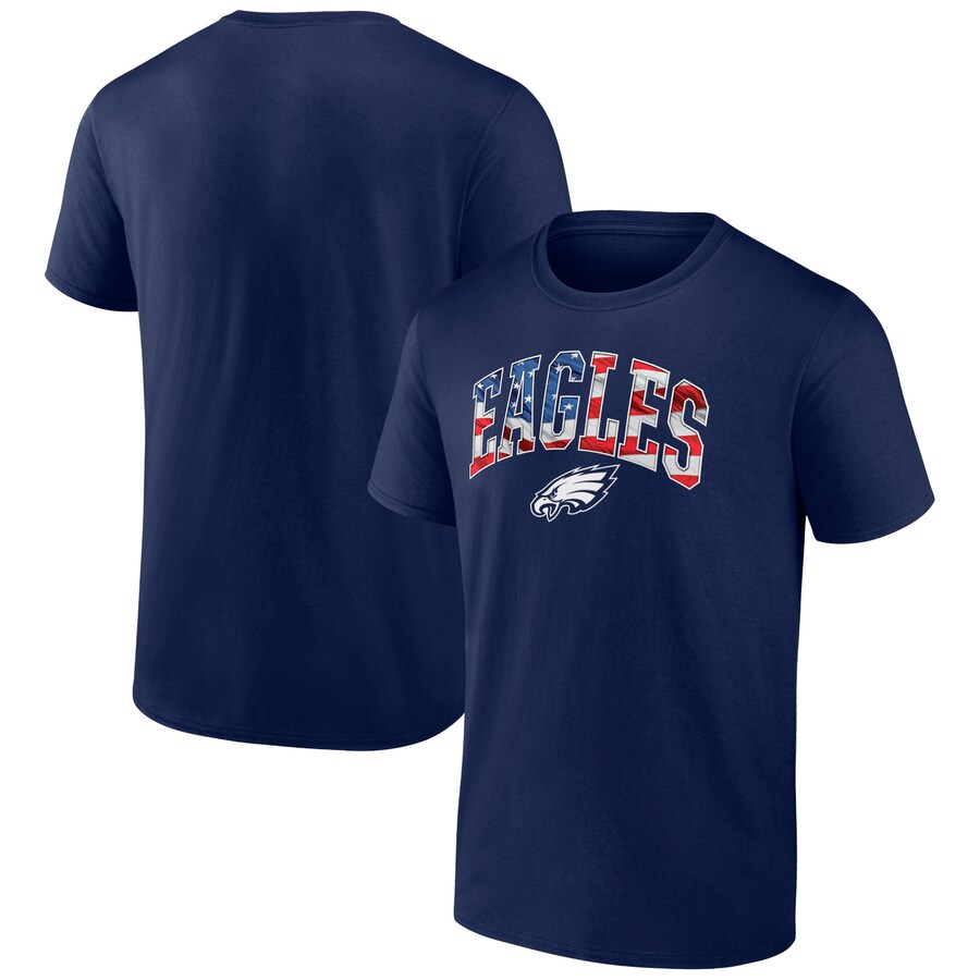 Men's Philadelphia Eagles Navy Banner Wave Logo T-Shirt