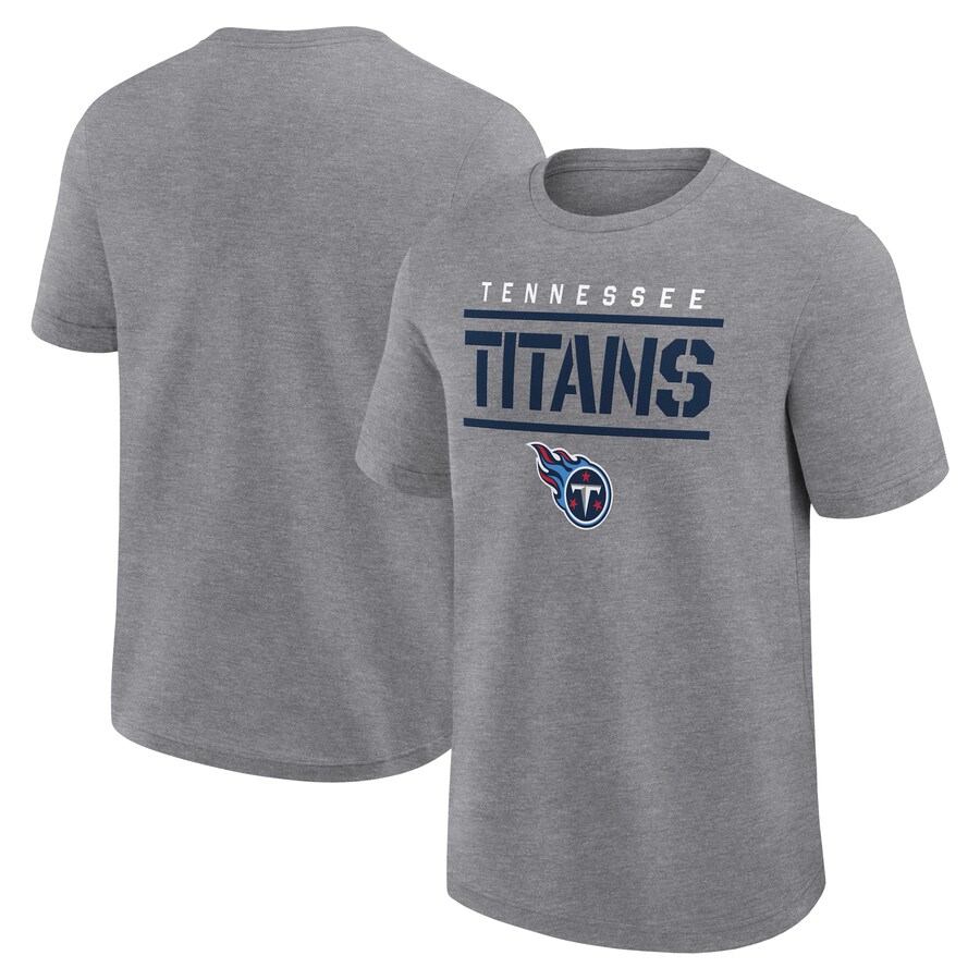 Men's Tennessee Titans Fanatics Heather Gray Big & Tall Top Notch T-Shirt