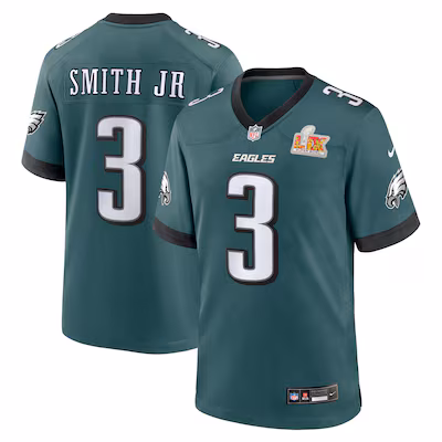 Men's Philadelphia Eagles Nolan Smith Nike Midnight Green Super Bowl LIX Game Player Jersey