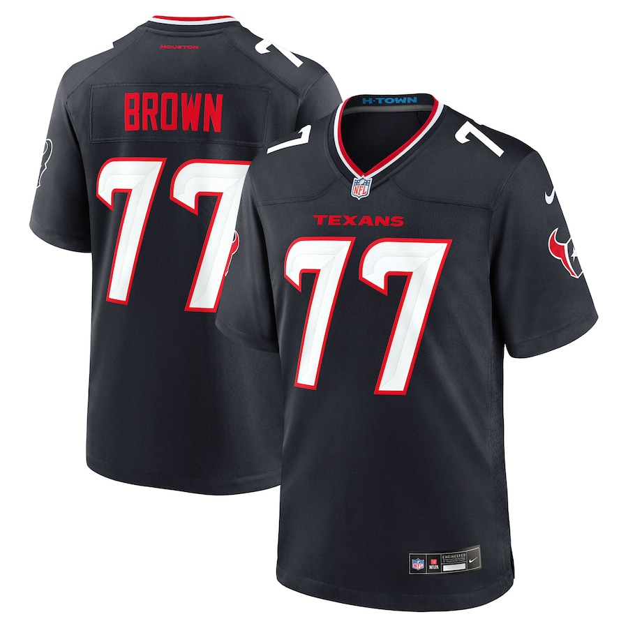 Men's Houston Texans Trenton Brown Nike Navy Team Game Jersey