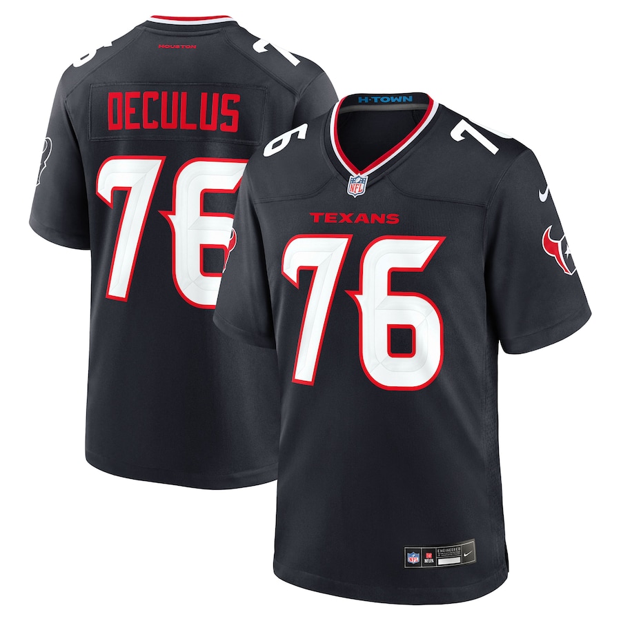 Men's Houston Texans Austin Deculus Nike Navy Team Game Jersey