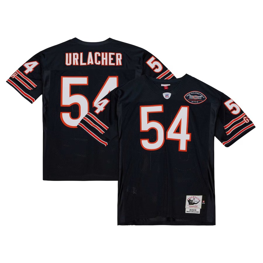 Men's Chicago Bears 2003 Brian Urlacher Mitchell & Ness Navy Authentic Throwback Retired Player Jersey