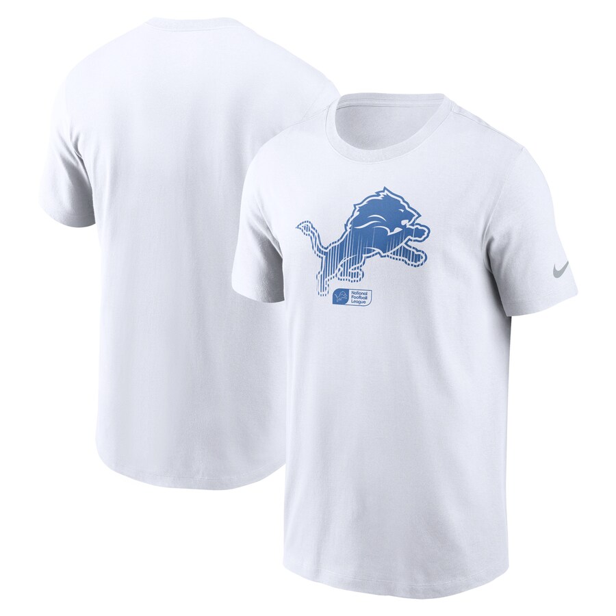 Men's Detroit Lions Nike White Faded Essential T-Shirt
