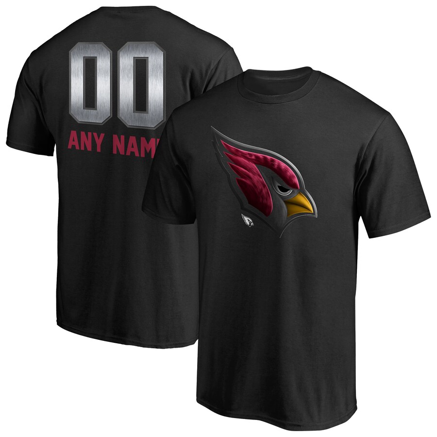 Men's Arizona Cardinals Black Personalized Midnight Mascot T-Shirt