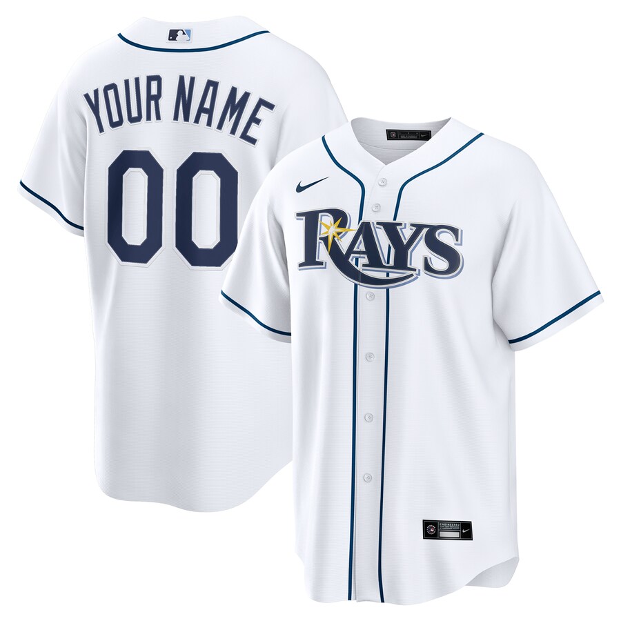 Men's Tampa Bay Rays Nike White Home Custom Replica 2.0 Jersey