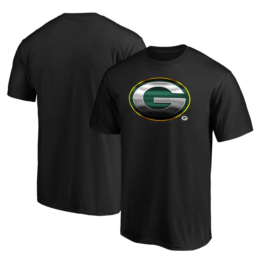 Men's Green Bay Packers Black Midnight Mascot T-Shirt