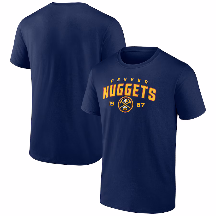 Men's Denver Nuggets Navy Rebel Logo T-Shirt