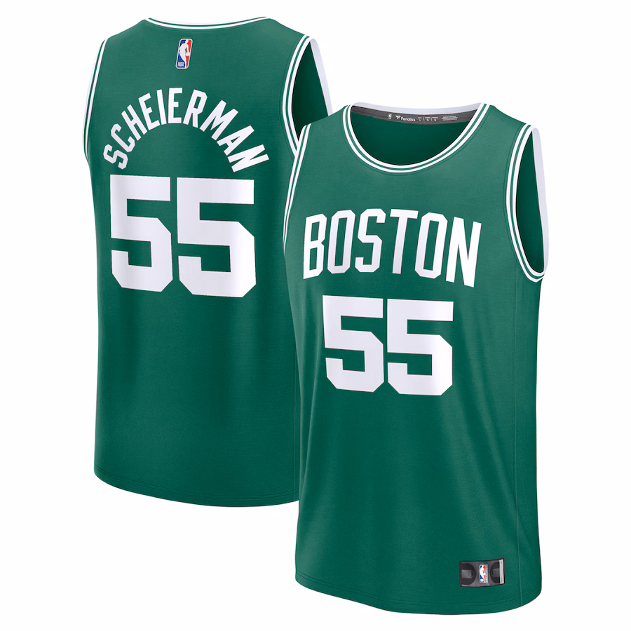 Youth Boston Celtics Baylor Scheierman Fanatics Kelly Green 2024 NBA Draft Fast Break Player Jersey - Icon Edition