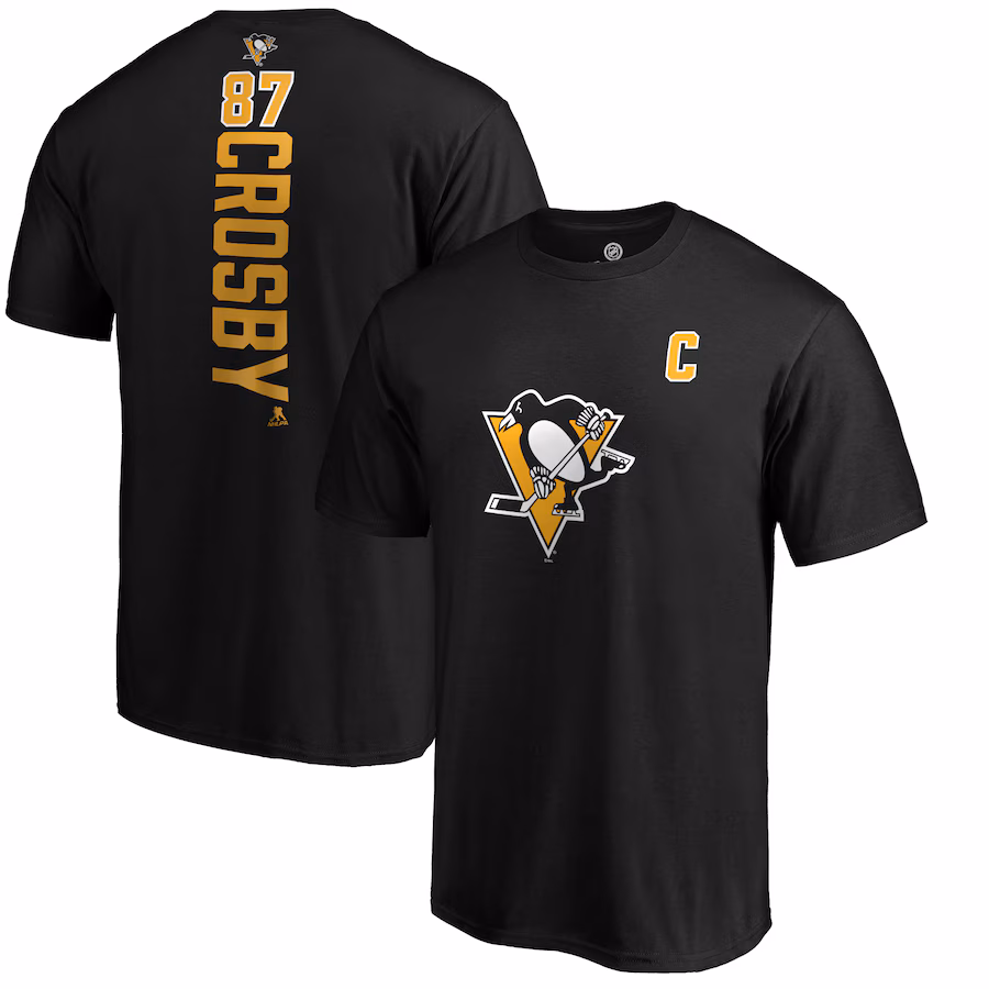 Men's Pittsburgh Penguins Sidney Crosby Black Playmaker T-Shirt