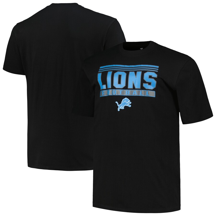 Men's Detroit Lions Fanatics Black Big & Tall Pop T-Shirt