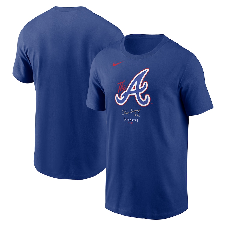 Men's Atlanta Braves Nike Royal City Connect Large Logo T-Shirt