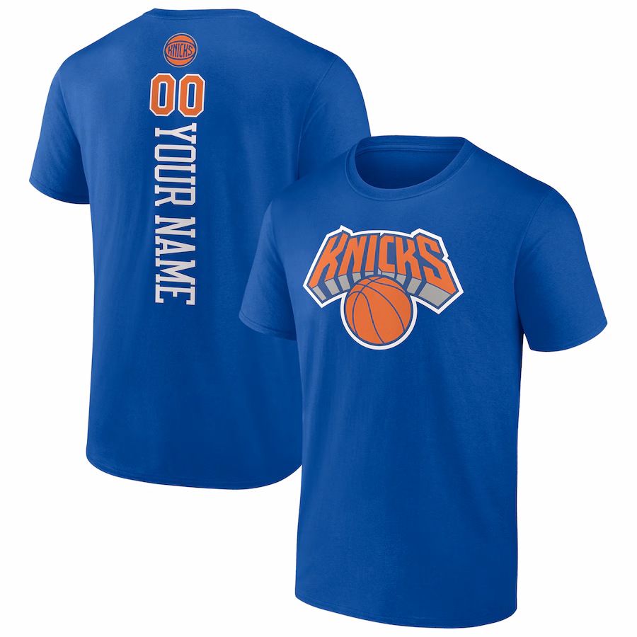 Men's New York Knicks Blue Personalized Playmaker Team T-Shirt