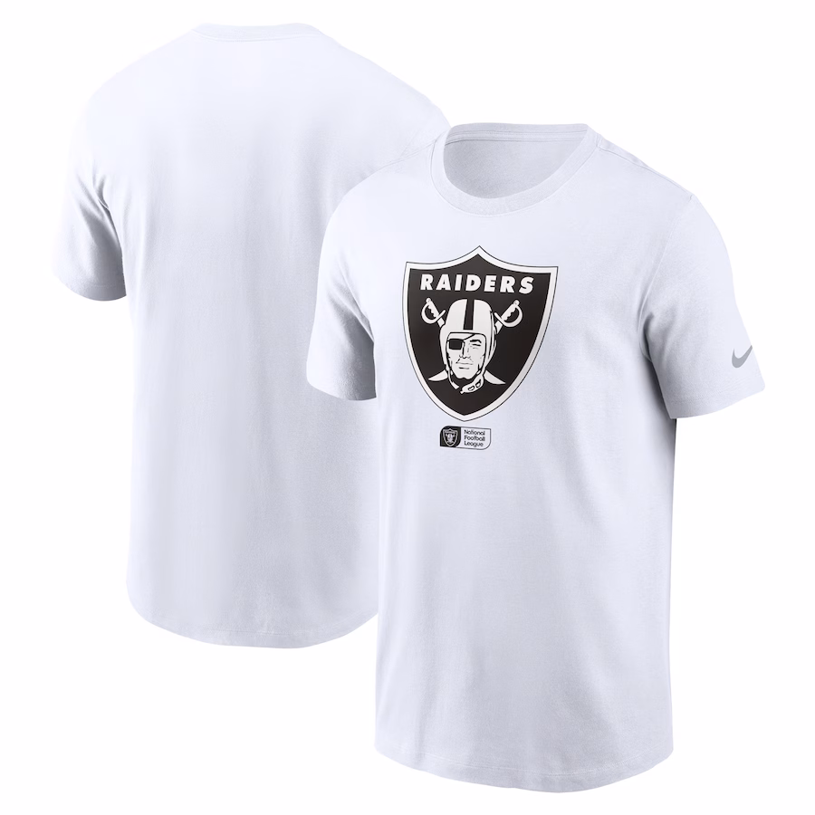 Men's Las Vegas Raiders Nike White Faded Essential T-Shirt