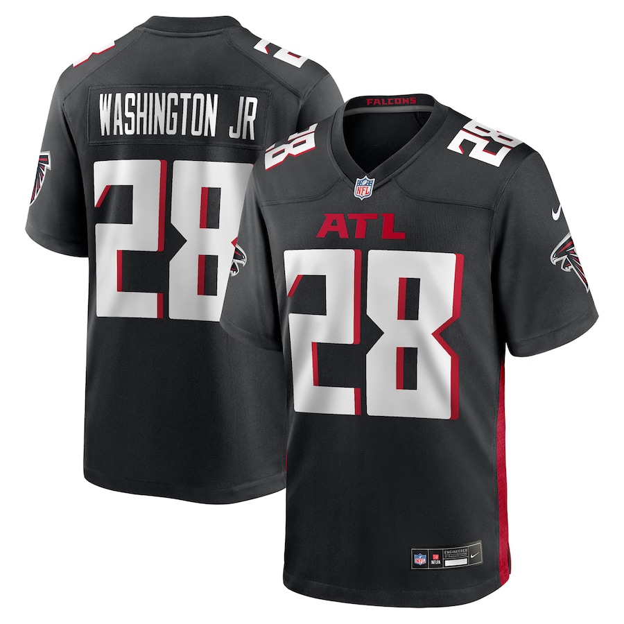 Men's Atlanta Falcons Carlos Washington Jr. Nike Black Team Game Jersey