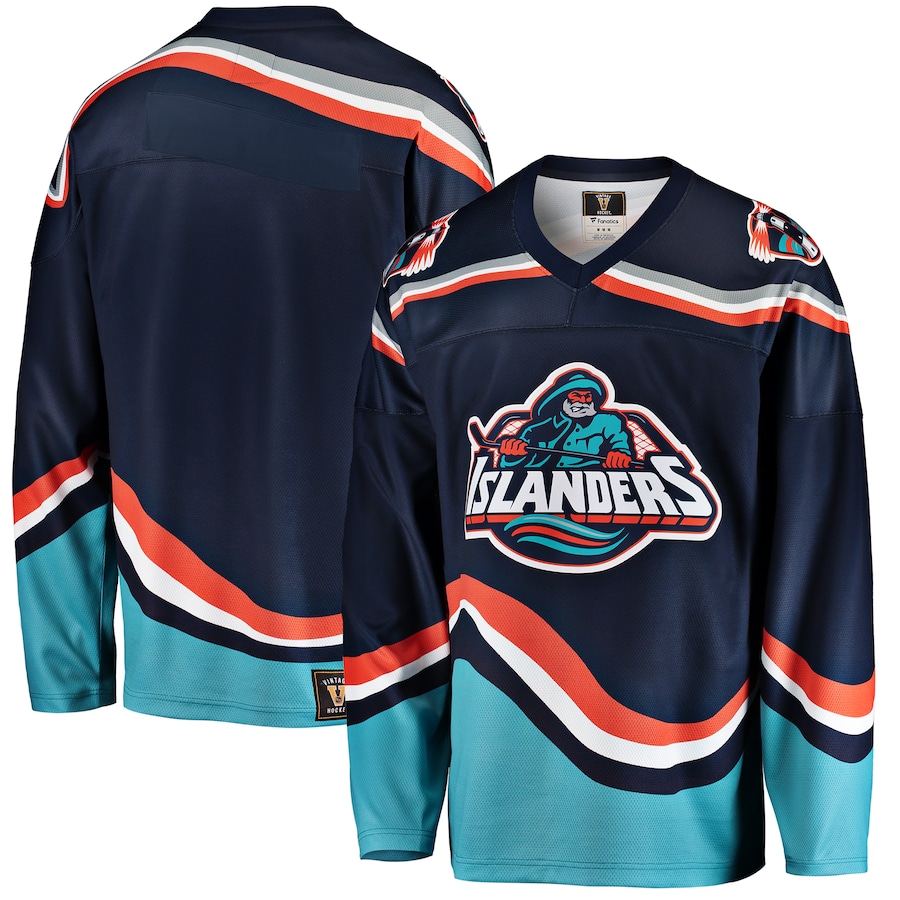 Men's New York Islanders Fanatics Branded Navy Premier Breakaway Heritage Blank Jersey