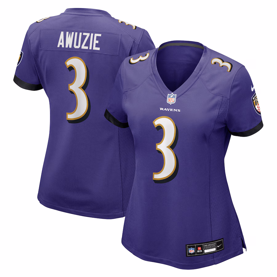 Women's Baltimore Ravens Chidobe Awuzie Nike Purple Team Game Jersey