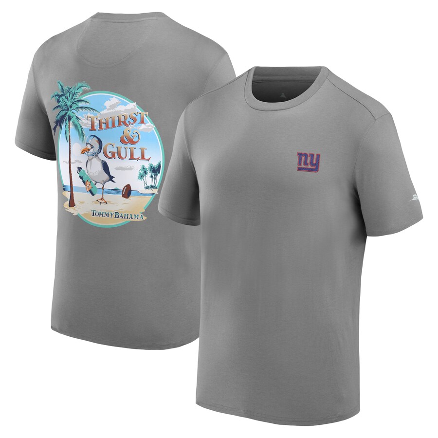 Men's New York Giants Tommy Bahama Gray Thirst & Gull T-Shirt