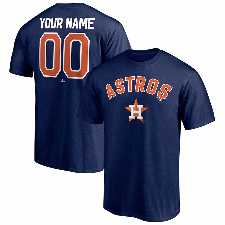 Men's Houston Astros Navy Personalized Team Winning Streak Name & Number T-Shirt