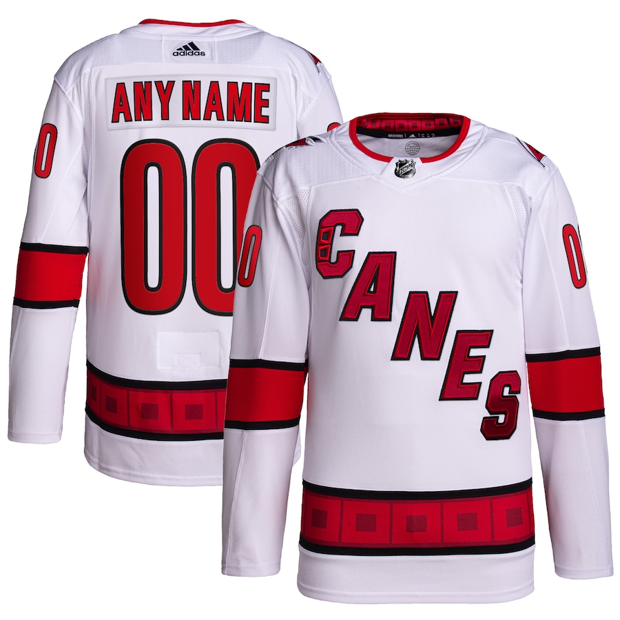 Men's Carolina Hurricanes adidas White Away Primegreen Authentic Custom Jersey