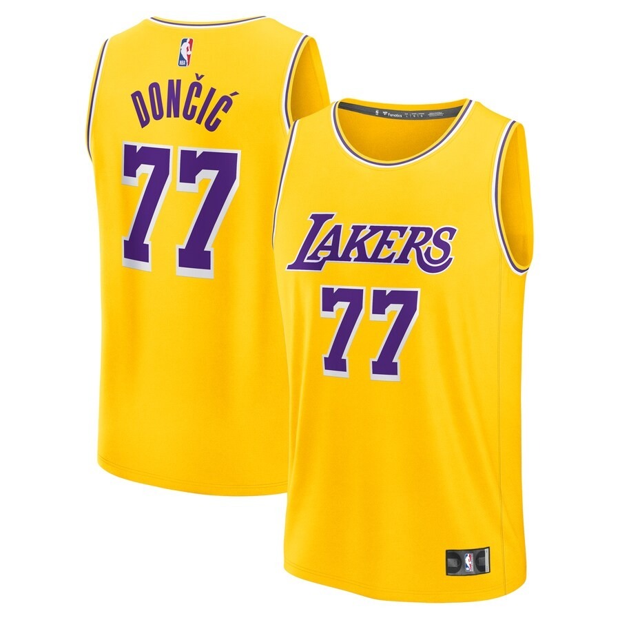 Men's Los Angeles Lakers Luka Dončić Fanatics Gold Fast Break Replica Player Jersey - Icon Edition