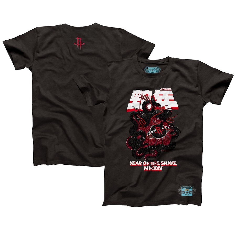 Unisex Houston Rockets NBALab x Hyperfly Heather Black Year of the Snake Lunar New Year Collection T-Shirt