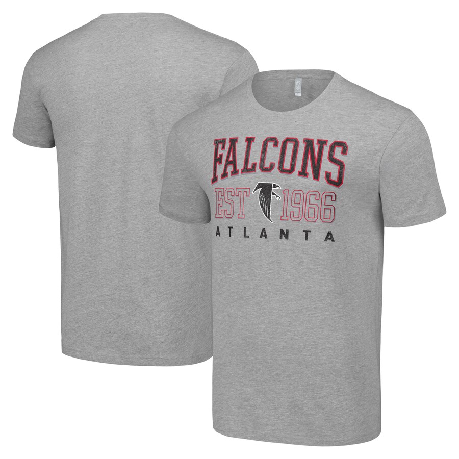 Men's Atlanta Falcons Starter Heather Gray Throwback Logo T-Shirt