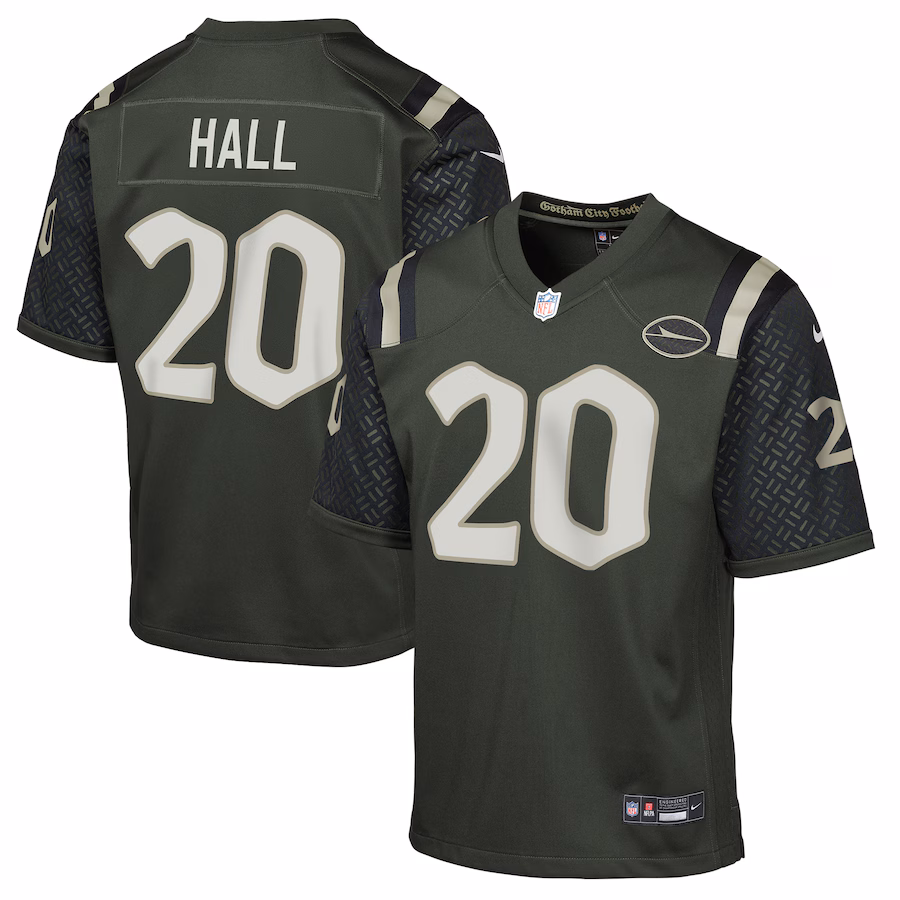 Youth New York Jets Breece Hall Nike Gotham Green 2025 Rivalries Collection Game Jersey