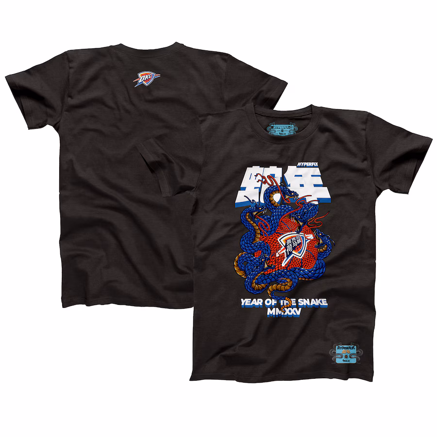 Unisex Oklahoma City Thunder NBALab x Hyperfly Heather Black Year of the Snake Lunar New Year Collection T-Shirt