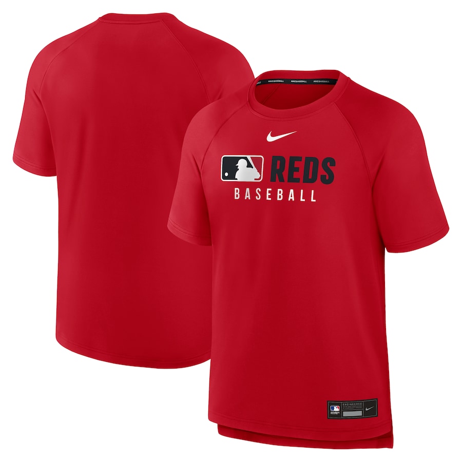 Men's Cincinnati Reds Nike Red Authentic Collection Pregame Raglan Performance T-Shirt