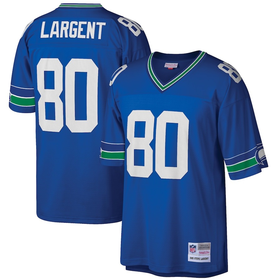 Men's Seattle Seahawks Steve Largent Mitchell & Ness Royal Legacy Replica Jersey