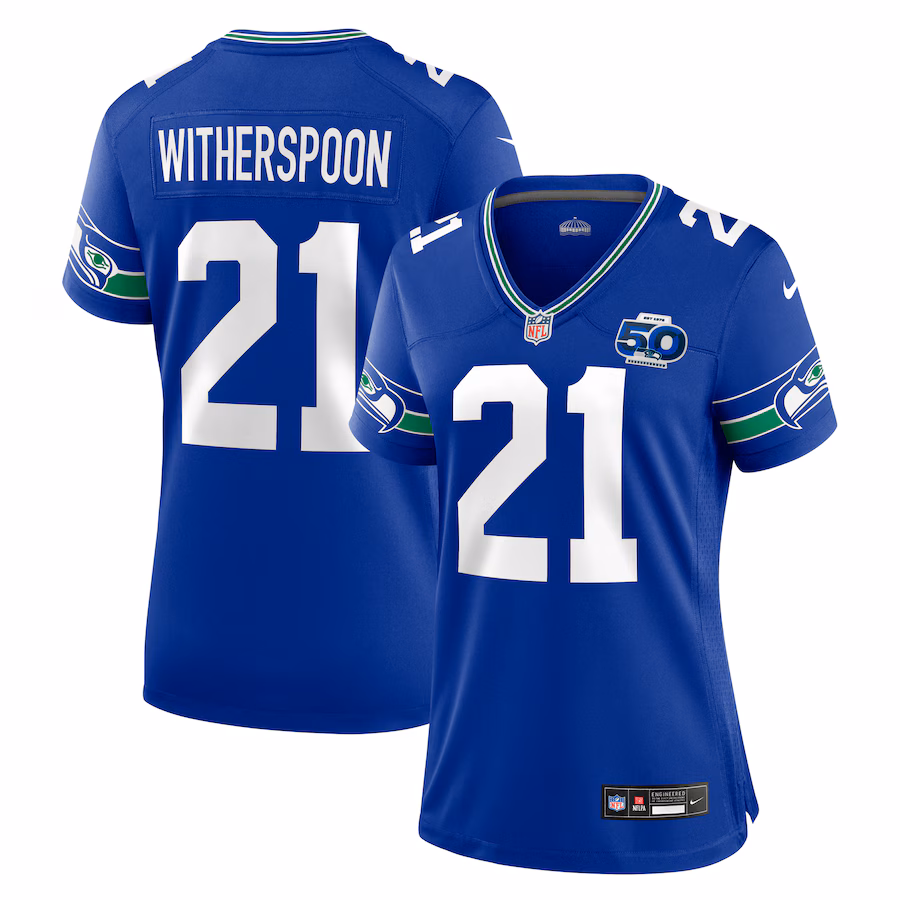 Women's Seattle Seahawks Devon Witherspoon Nike Royal Alternate 2 50th Season Game Jersey