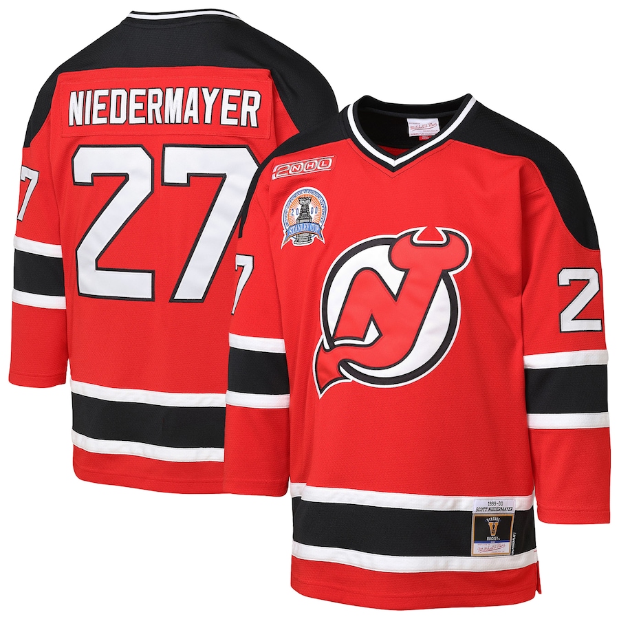 Youth New Jersey Devils Scott Niedermayer Mitchell & Ness Red  1999/00 Blue Line Player Jersey