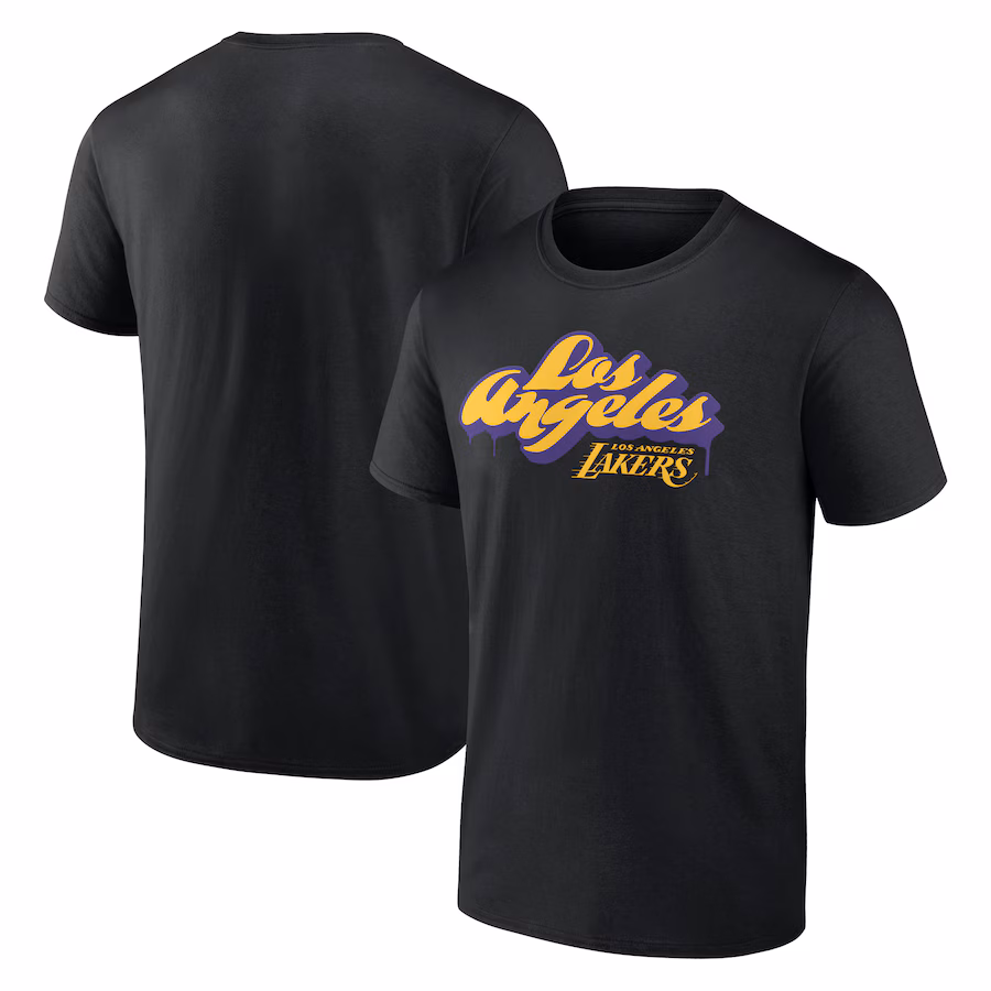 Men's Los Angeles Lakers  Black LA Graffiti T-Shirt