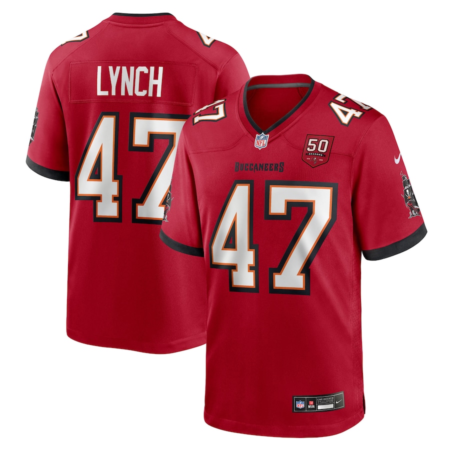 Men's Tampa Bay Buccaneers John Lynch Nike Red 50th Anniversary Team Game Jersey