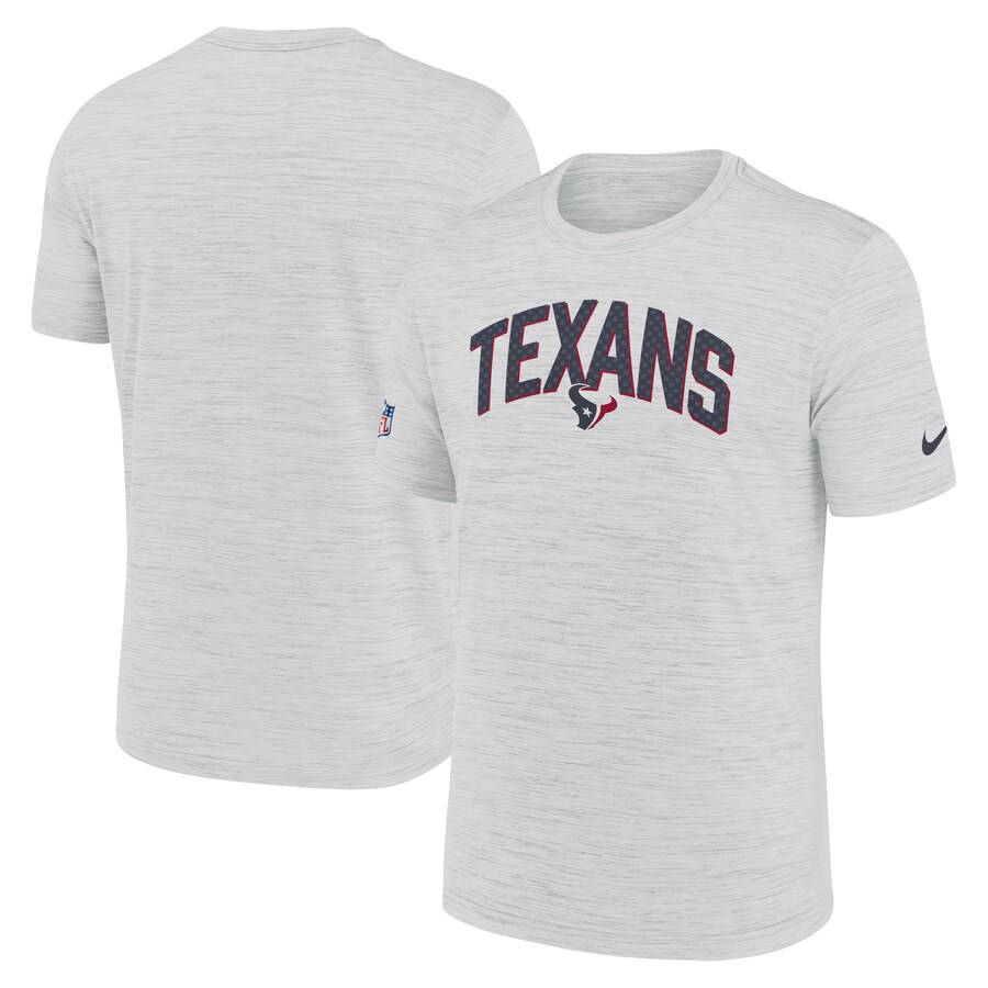 Men's Houston Texans Nike White Sideline Velocity Athletic Stack Performance T-Shirt