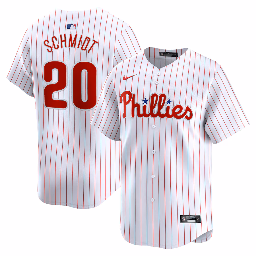 Men's Philadelphia Phillies Mike Schmidt Nike White Home Limited Player Jersey