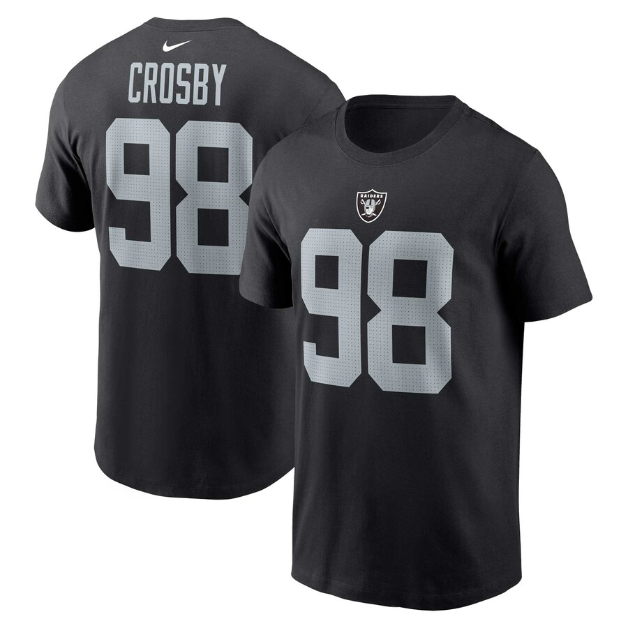 Men's Las Vegas Raiders Maxx Crosby Nike Black Player Name & Number T-Shirt