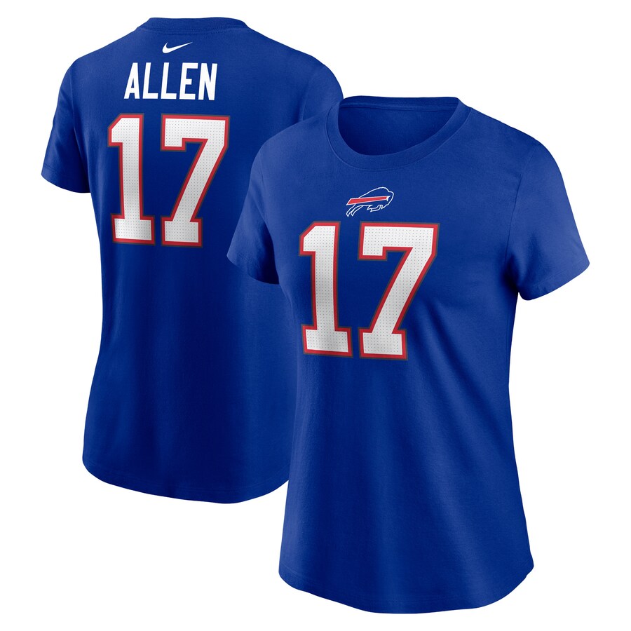 Women's Buffalo Bills Josh Allen Nike Royal Player Name & Number T-Shirt