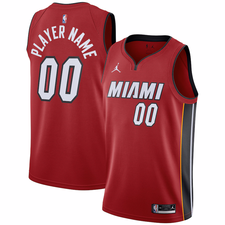 Men's Miami Heat Jordan Brand Red Swingman Custom Jersey - Statement Edition