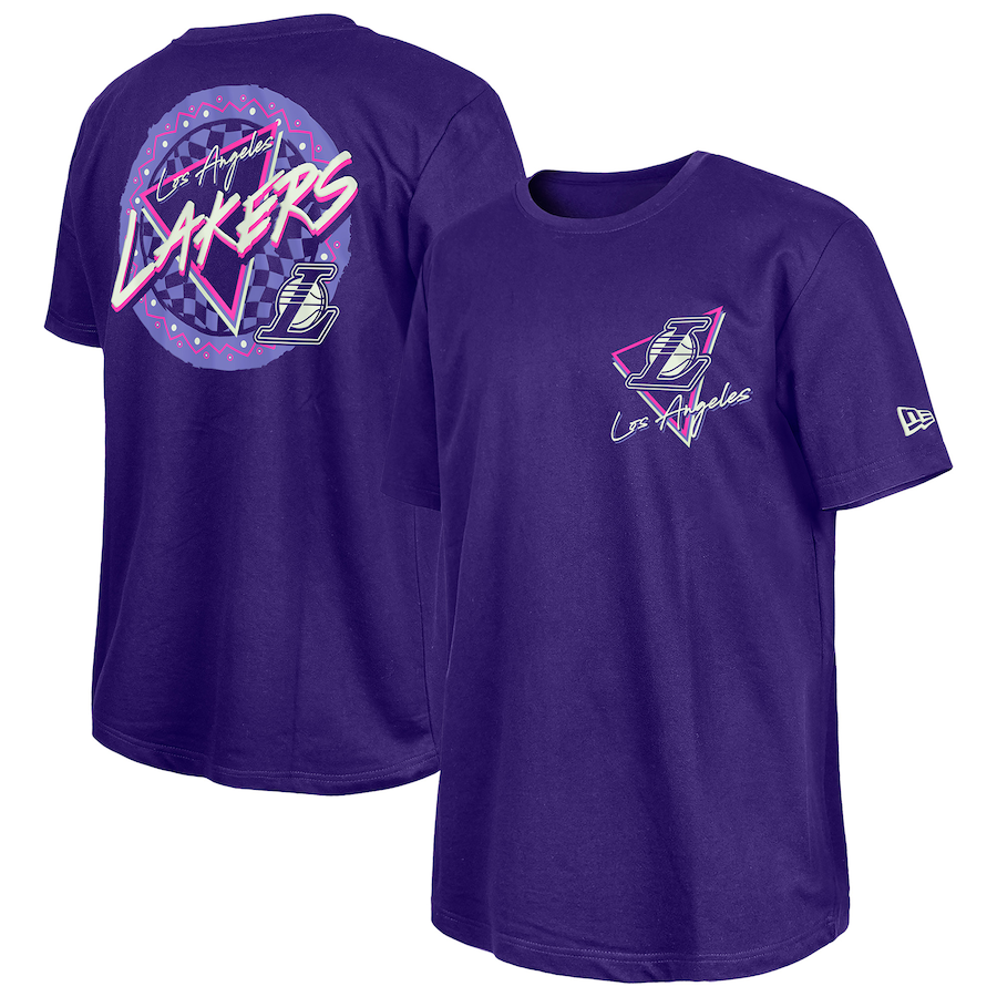 Los Angeles Lakers  New Era Purple Glow-in-the-Dark T-Shirt