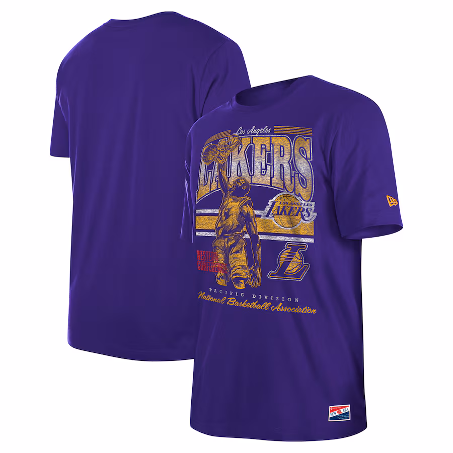 Men's Los Angeles Lakers New Era Purple Enzyme Wash Oversized T-Shirt